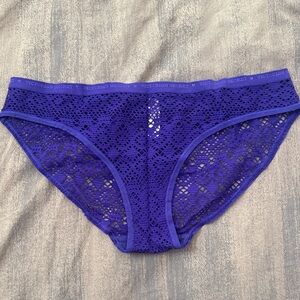 Victoria's Secret Vibrant Purple Fishnet/Lace Bikini Briefs. Vintage style. L.
